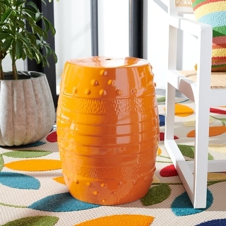 SAFAVIEH Frisco Indoor/ Outdoor Orange Ceramic Decorative Garden Stool