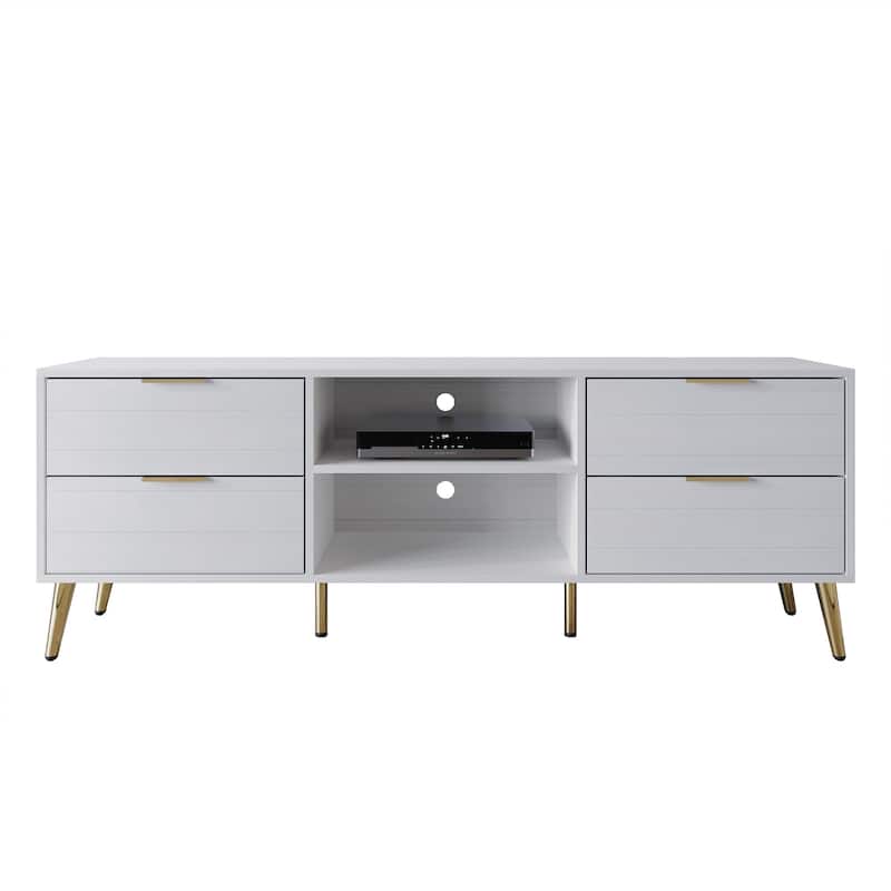 CraftPorch Elegance TV Stand Console with 2 Bookcase Living Room Set