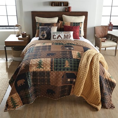 Donna Sharp Brown Bear Cabin 3-PC Quilt Set