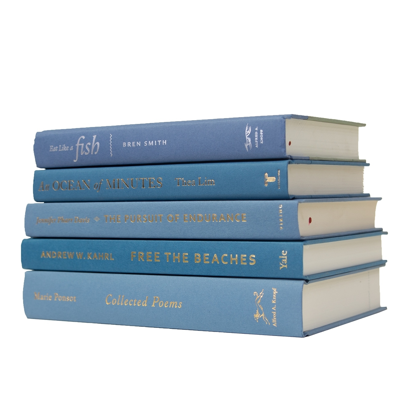 Decorative Books - Marlin Book Stack - 5 Blue Books