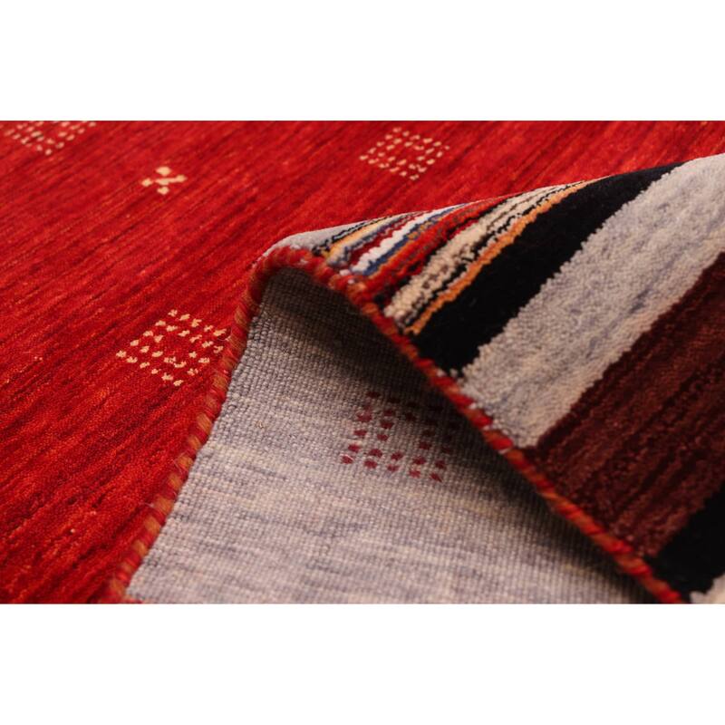 ECARPETGALLERY Hand Loomed Kashkuli Gabbeh Red Wool Rug - 6'5 x 9'8