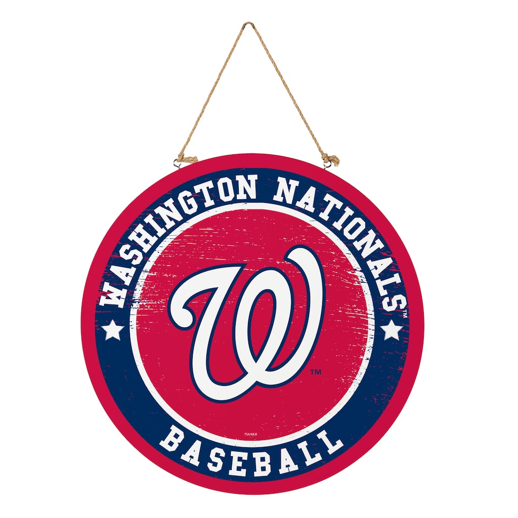 Washington Nationals Wooden Door Decor Wall Sign - Multi-Color