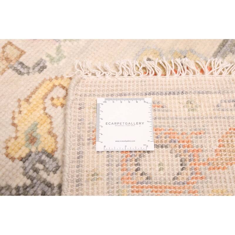 ECARPETGALLERY Hand-knotted Modern Oushak Light Khaki Wool Rug - 3'8 x 5'7