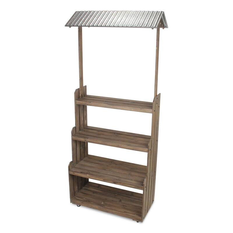 Adeline 4 Tier Display Stand with Galvanized Roof