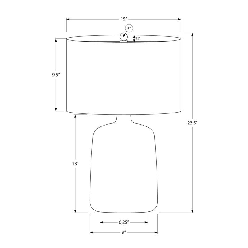 24"h Table Lamp, Black Ceramic, Beige Shade, Contemporary