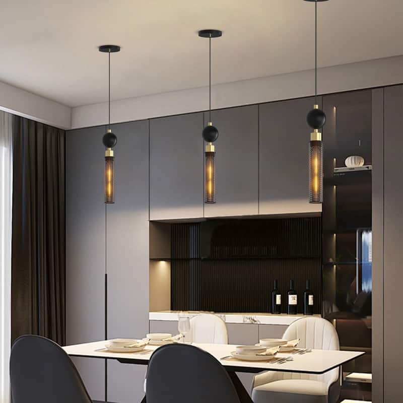 Modern Black Pendant Lights, Adjustable Hanging Lights For Kitchen Island, Dining Room, Or Bedroom (Set Of 3)