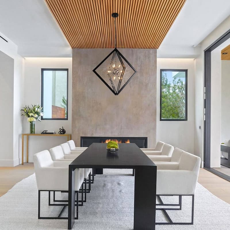 Modern Black Sputnik Crystal Chandelier Pendant Light for Dining Room - Dia.30.71-in