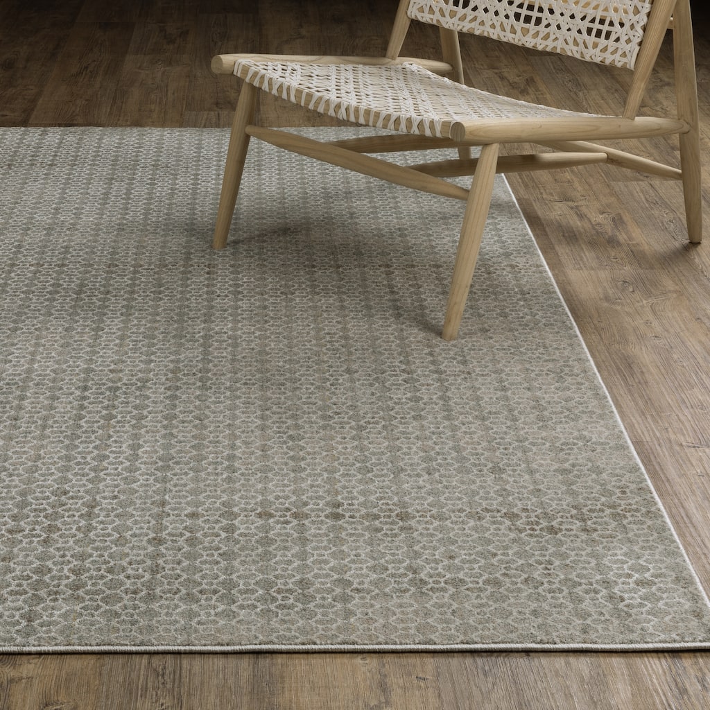 Melody Distressed Abstract Grey/ Blue Area Rug