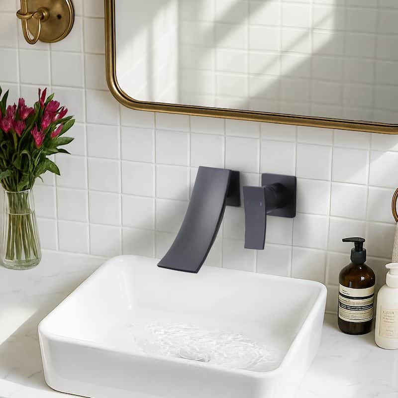 WOWOW Single Handle Wall Mounted Bathroom Basin Faucet