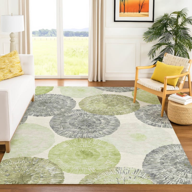 Machine Washable Indoor/ Outdoor Contemporary Devaughn Chantille Rug
