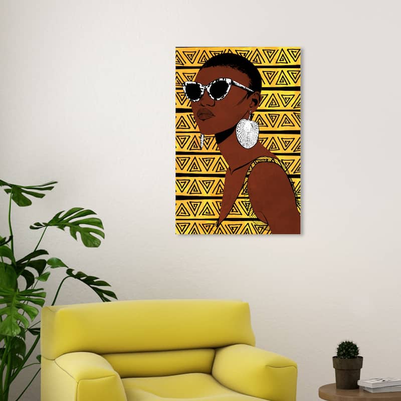 Wynwood Studio Canvas Fashion and Glam Vertigo Yellow and Modern & Contemporary Wall Art Canvas Print - 30 x 20