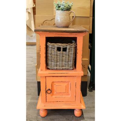 Solid Wood End Table with Storage Basket - Fully Assembled Accent Table for Living Room, Bedroom - 26.5