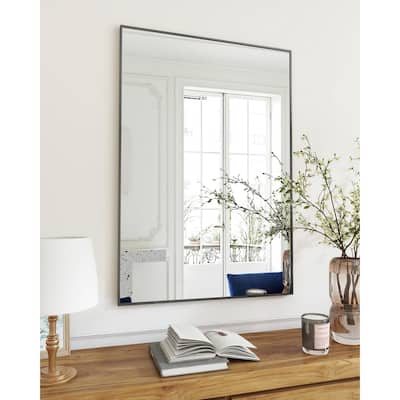 HOMLUX 24"x36" Rectangular Wall Mirror with Black Aluminum Alloy Frame Vanity Bathroom Mirrors for Over Sink Wall