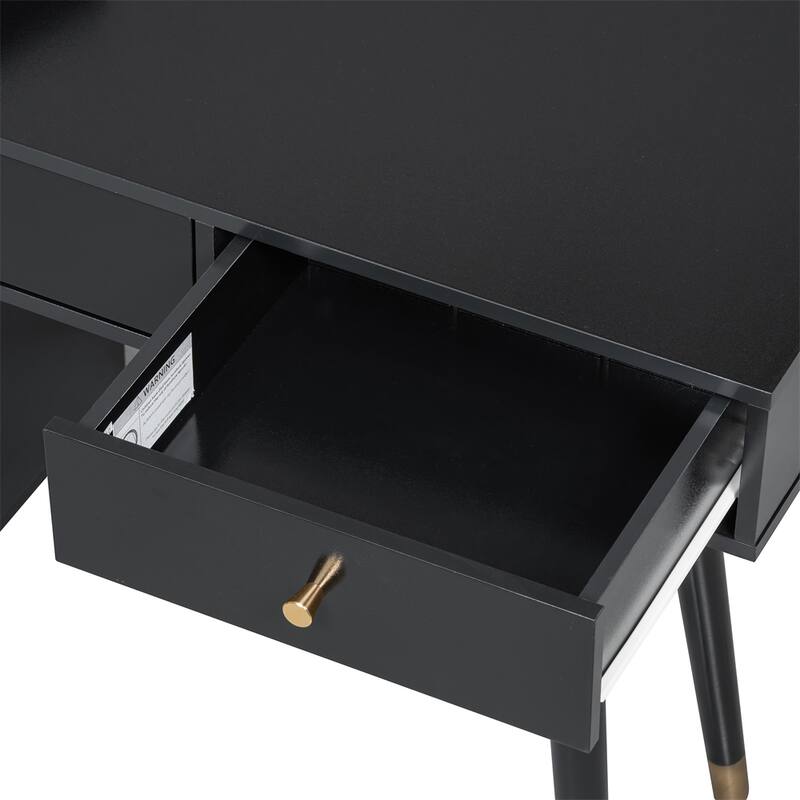 Modern Makeup Vanity Desk with Drawers,Space-saving Dressing Table Set
