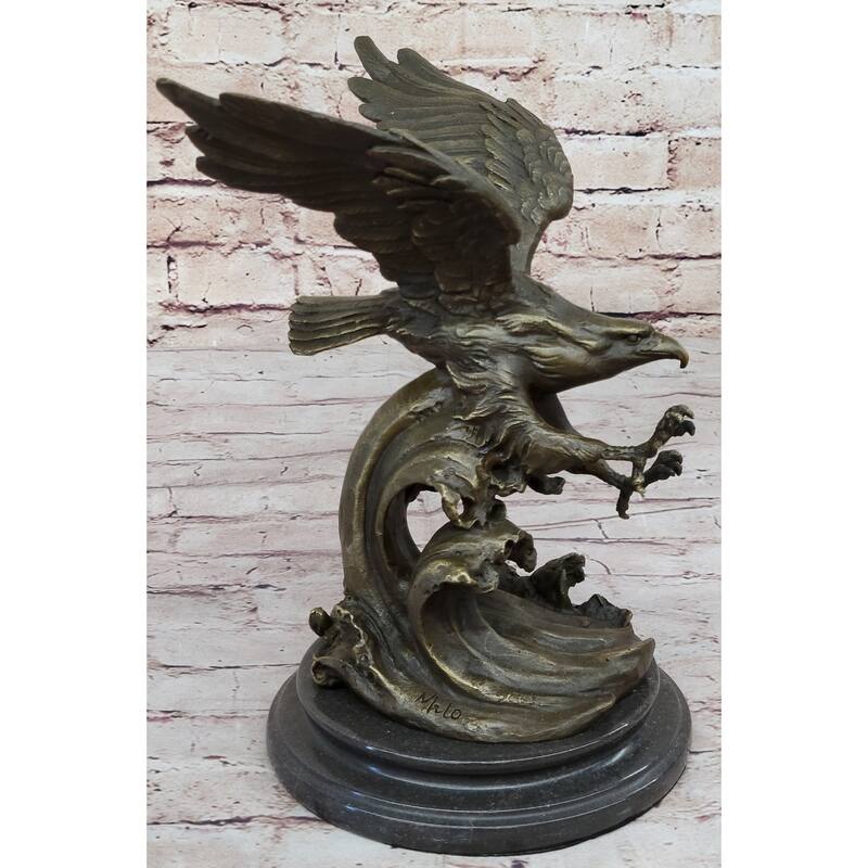 Bronze Eagle Hawk Falcon Osprey Garden Park Zoo Statue Sculpture Figure