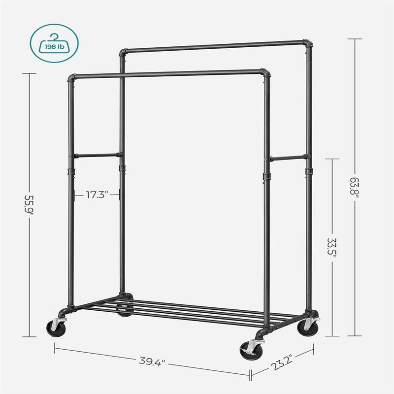 39.4 Inch Clothing Rack with Storage Shelf