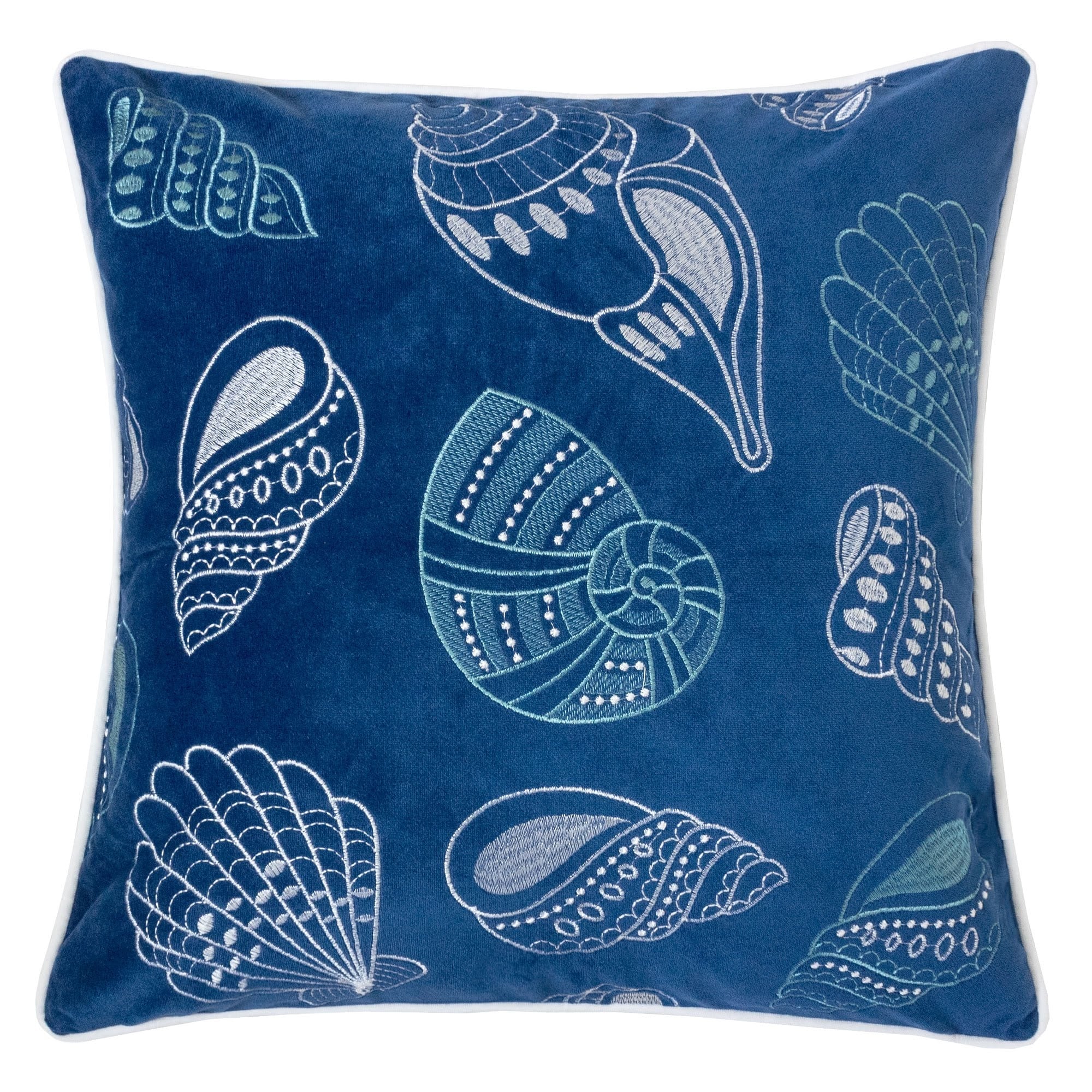 Seashell Print Throw Pillow Cover 20x20 Inches with Hidden Zipper
