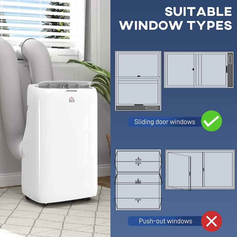 HOMCOM Dual Hose Portable Air Conditioner High Efficiency Inverter, 3-in-1 14000 BTU AC Unit with Cool, Dehumidifier & Fan