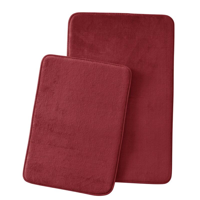 Sweet Home Collection Memory Foam 2 Piece No Slip Back Bath Mat Rug Sets