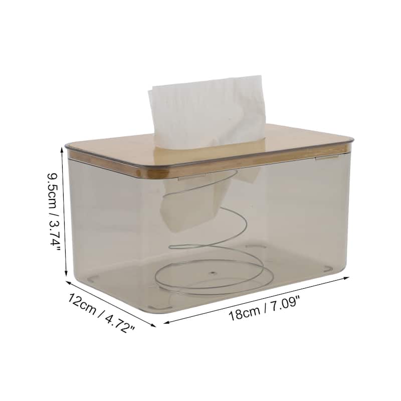 1 Pcs Waterproof Medium Suqare Tissue Box for Living Room Table Desk - Clear Black - M