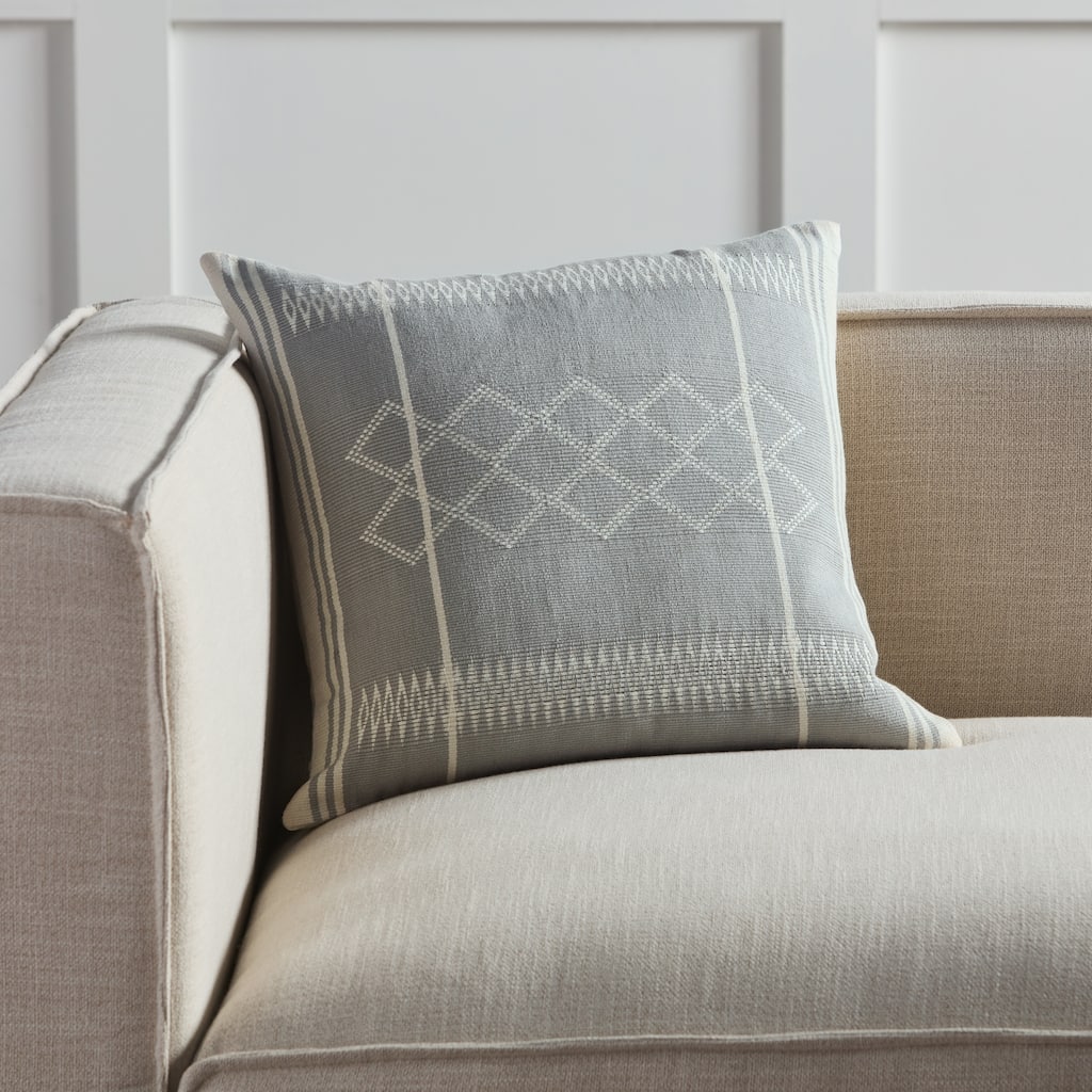 Osrick Tribal Light Gray/ Cream Pillow