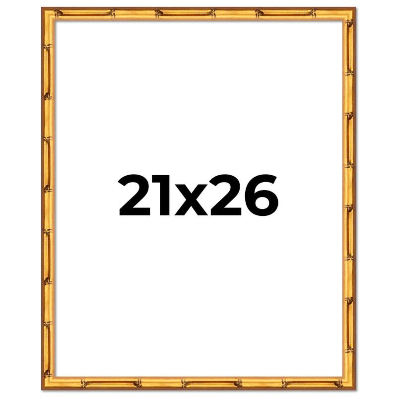 21x26 Frame Gold Bamboo Picture Frame Modern Photo Frame Includes UV Acrylic Shatter Guard Front Acid Free Foam Backing Board