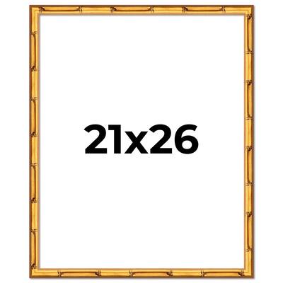21x26 Frame Gold Bamboo Picture Frame Modern Photo Frame Includes UV Acrylic Shatter Guard Front Acid Free Foam Backing Board