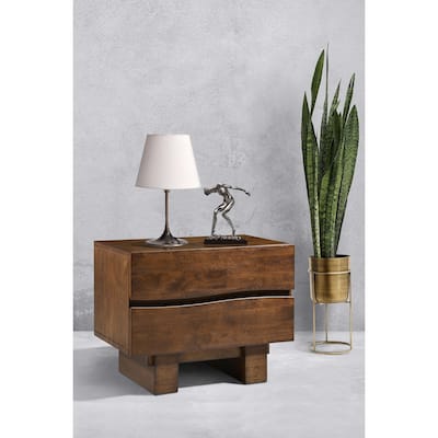 Sergei Dark Brown 2-drawer Rectangular Nightstand