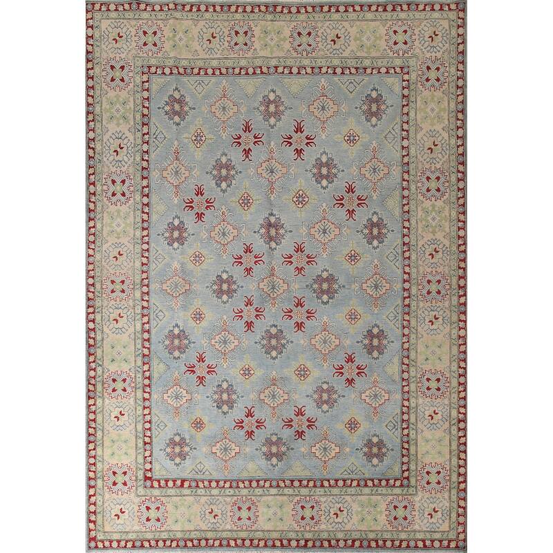 All-Over Kazak Oriental Area Rug Wool Carpet - 9'2" x 11'10"