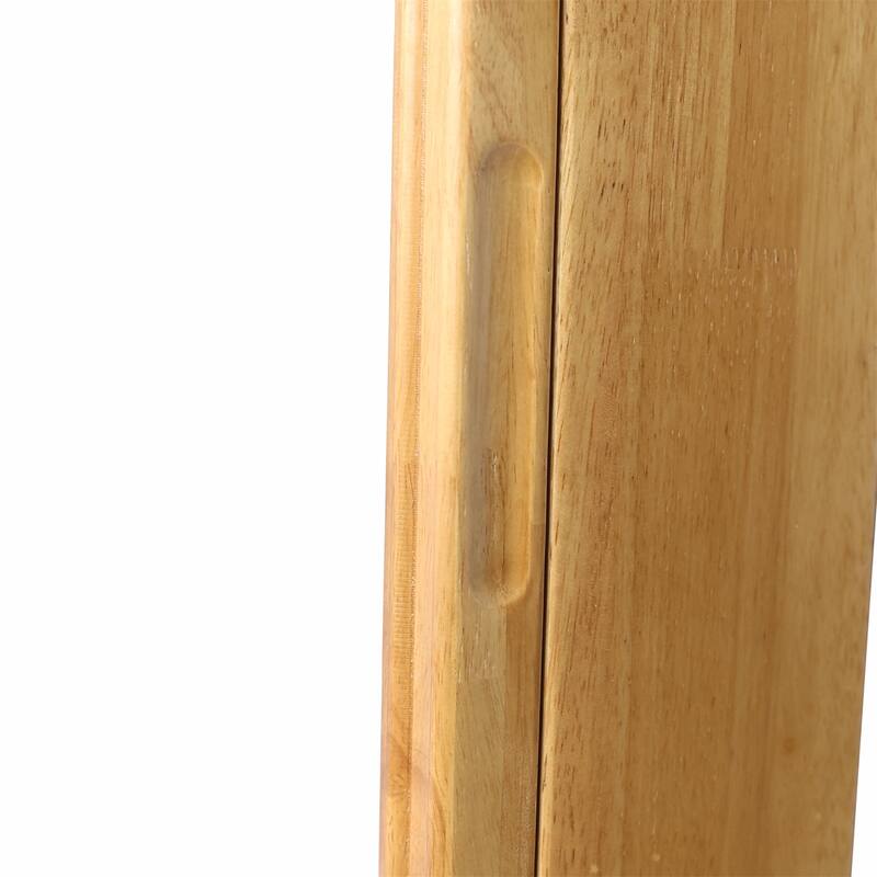 Wood Framed Functional Wall Mirror with Cabinet and Adjustable Shelves