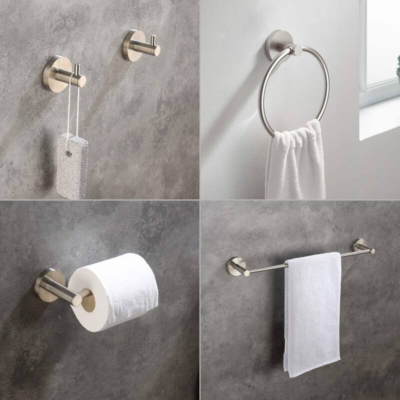Circular 5-Piece Bathroom Hardware Set