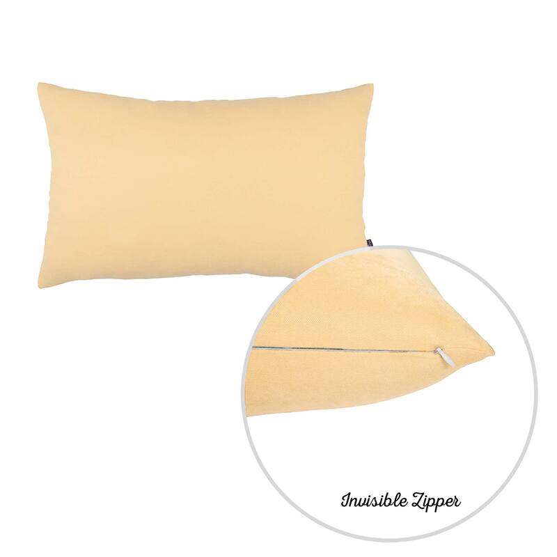 Honey Set of 2 Decorative Throw Pillow Cover Solid Color Lumbar