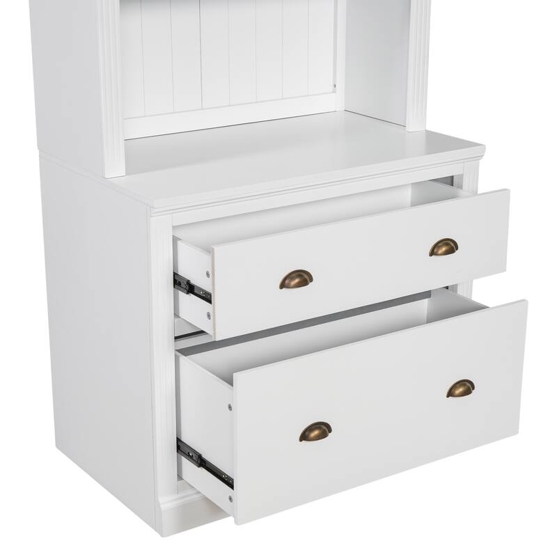 Merax Modern 2-Piece Bookcase Suite with LED Lighting and Adjustable Shelves