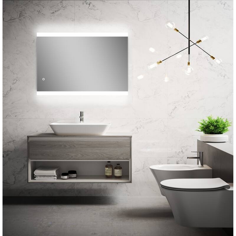 Miseno MM2435LED Athena 24" W x 35" H Rectangular Glass Frameless