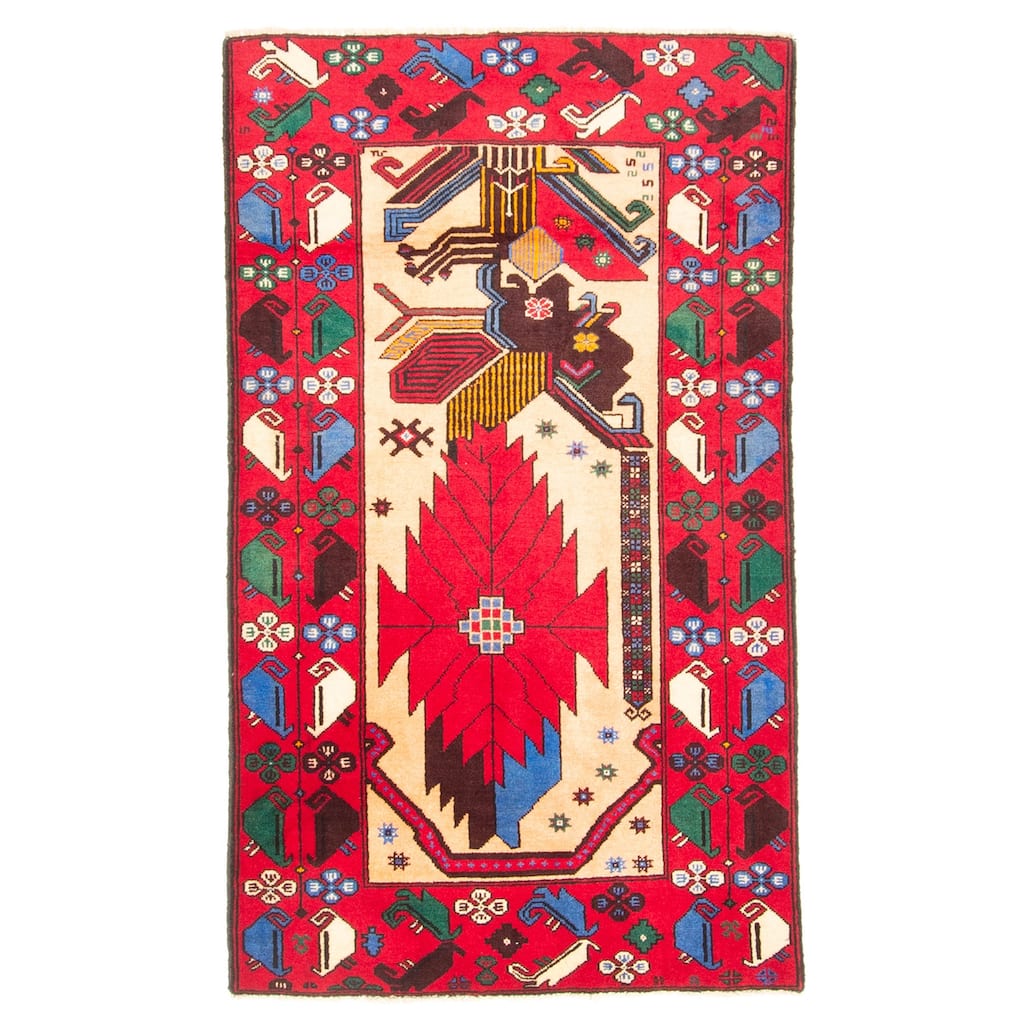 ECARPETGALLERY Hand-knotted Teimani Light Orange Wool Rug - 2'9 x 4'8