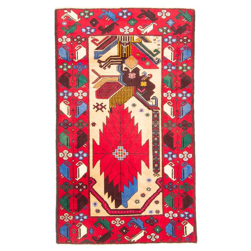 ECARPETGALLERY Hand-knotted Teimani Light Orange Wool Rug - 2'9 x 4'8