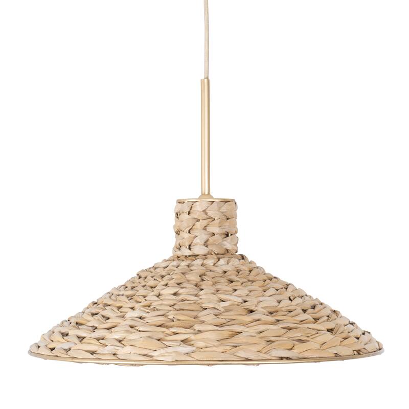 Varaluz Hilton Head Pendant Light - French Gold/Natural Seagrass - 18.25