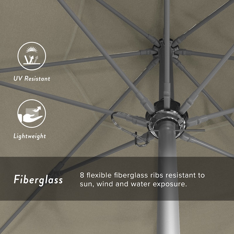California Umbrella 75' Venture Series Patio Umbrella, Silver Aluminum Pole Fiberglass Ribs Push Lift Pacifica