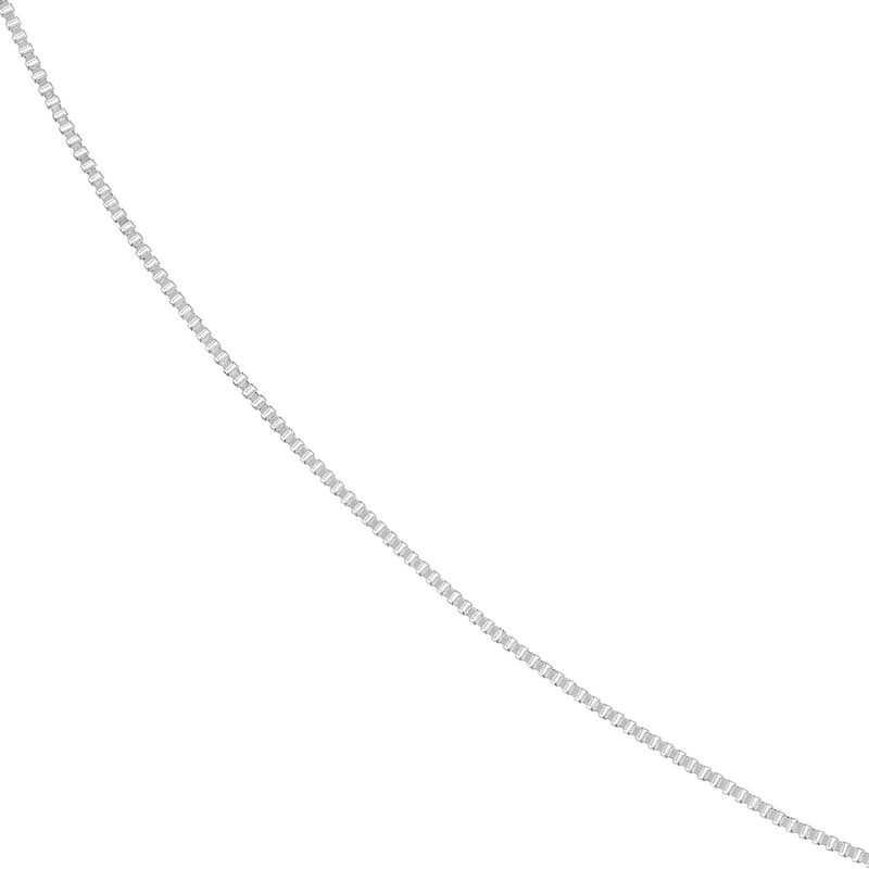 Curata 10k White Gold 0.42mm Box Chain Necklace (Spring Ring)
