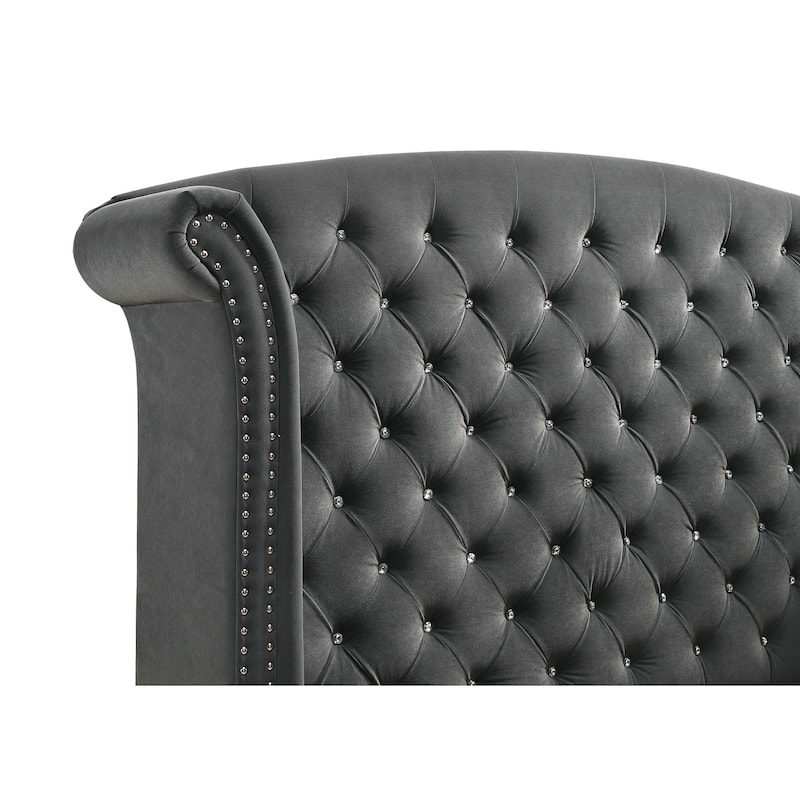 Melody Modern Classic Upholstered Wingback Bed