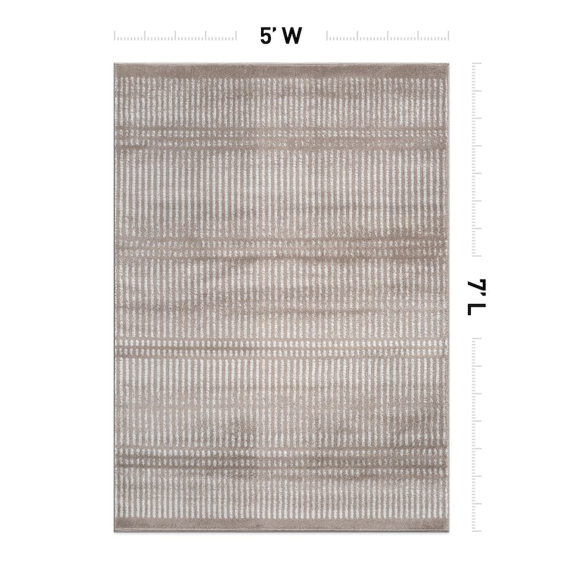 Contemporary Minimalistic Stripe LInes Area Rug