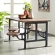 preview thumbnail 1 of 37, Brown Teak Wood Dining Table with Two, Four or Eight Attached Seats Brown - 51"W, 31"H