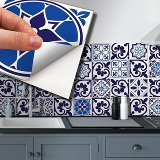 thumbnail image 2 of Bohemian Mandala Peel And Stick Tile Stickers 30 Pack – Self-Adhesive Removab 2 of 11