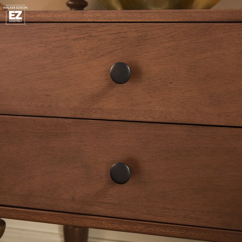 Walker Edison Easy Assembly Solid Wood 2-Drawer Nightstand
