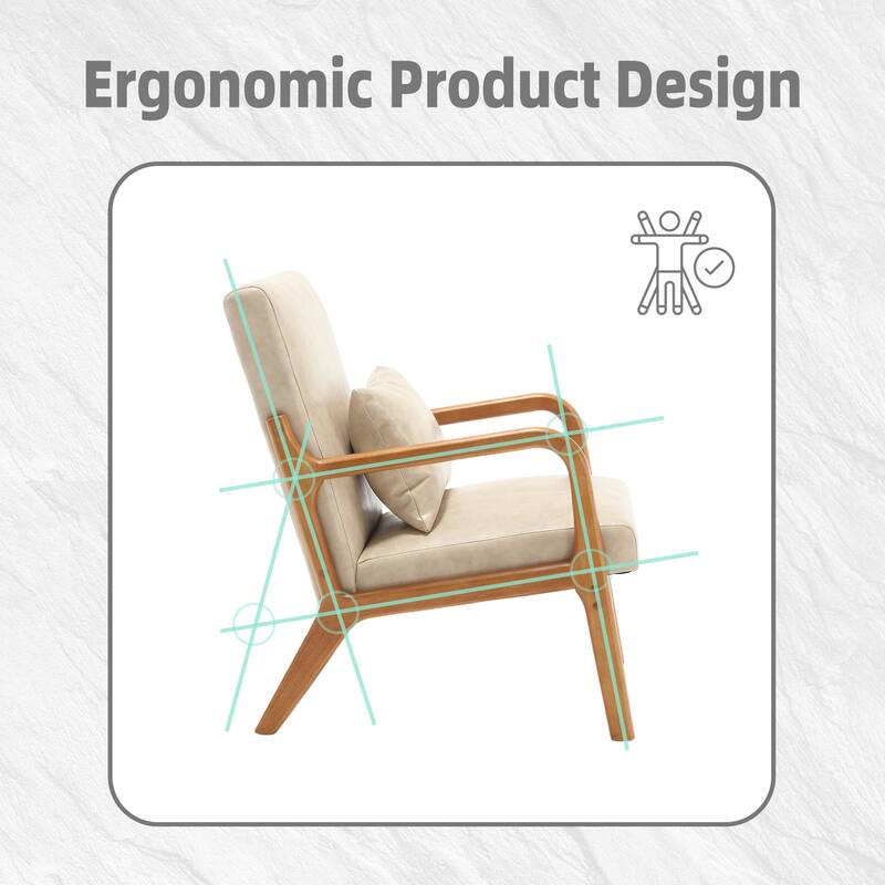 Khaki Modern 23.2" Accent Chair with Pillow