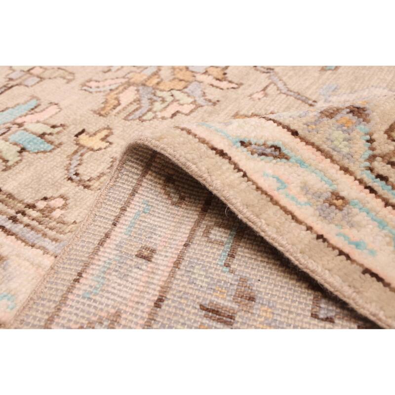 ECARPETGALLERY Hand-knotted Modern Oushak Light Khaki Wool Rug - 10'3 x 13'11