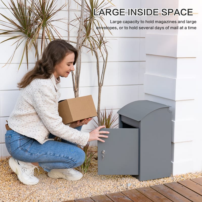 Package Delivery Boxes for Outside, Galvanized Steel Parcel Mailbox
