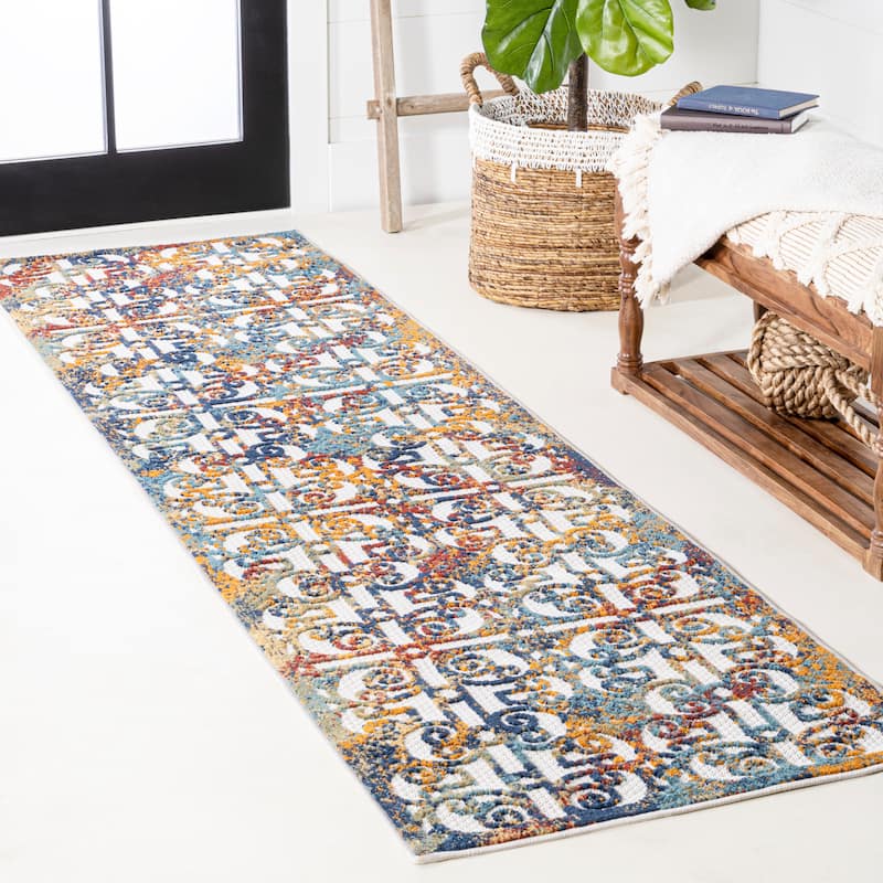 JONATHAN Y Tropics Ornate Trellis Indoor/Outdoor Area Rug