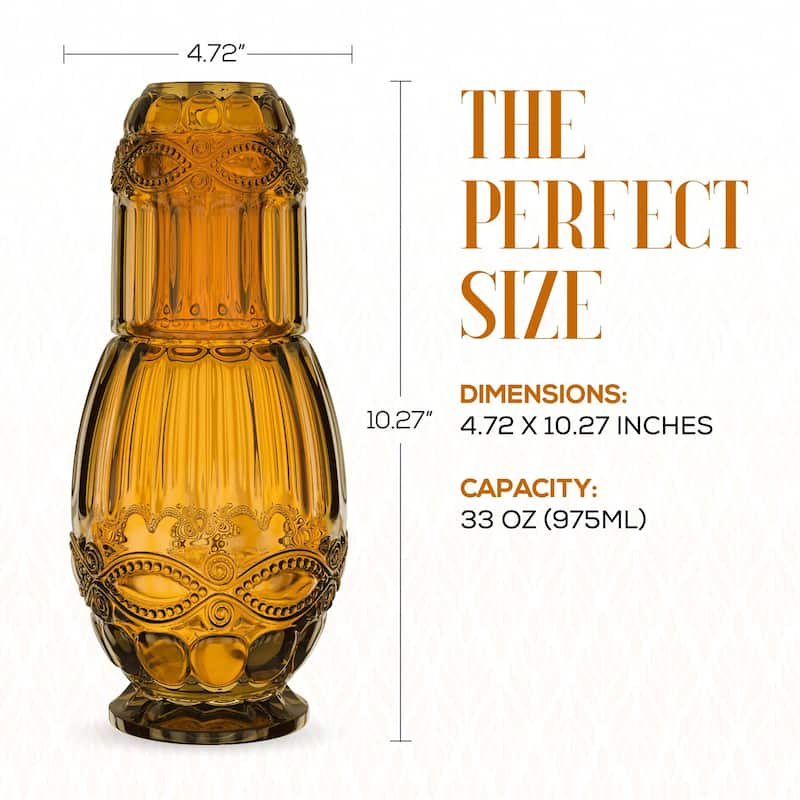 2 Pc Night Carafe Set 33.8 OZ.