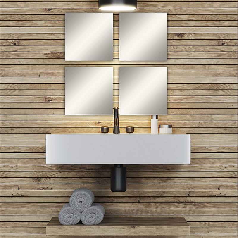 Big Decorative Wall Self Adhesive Shaped Mirrors - Set of 4